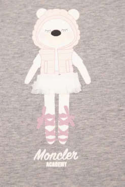 Moncler Enfant SZARY T-shirt z logo