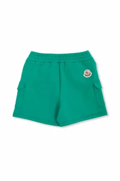 Moncler Enfant ZIELONY Szorty z logo