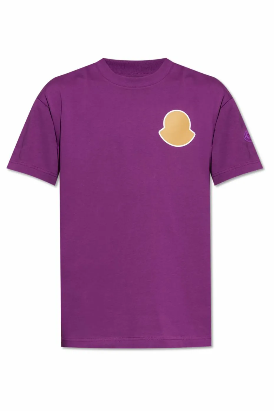 Moncler FIOLETOWY T-shirt z nadrukiem