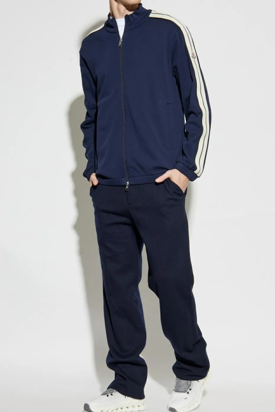 Moncler GRANATOWY Bawełniana bluza