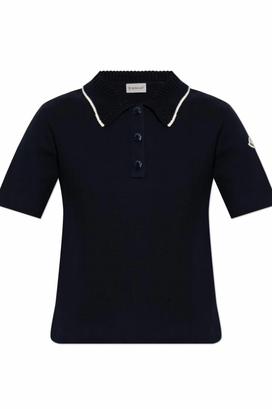 Moncler GRANATOWY Bawełniane polo