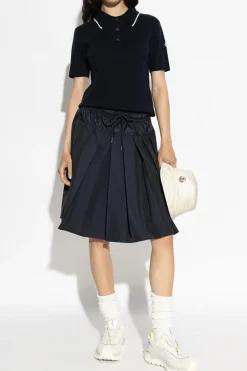 Moncler GRANATOWY Bawełniane polo