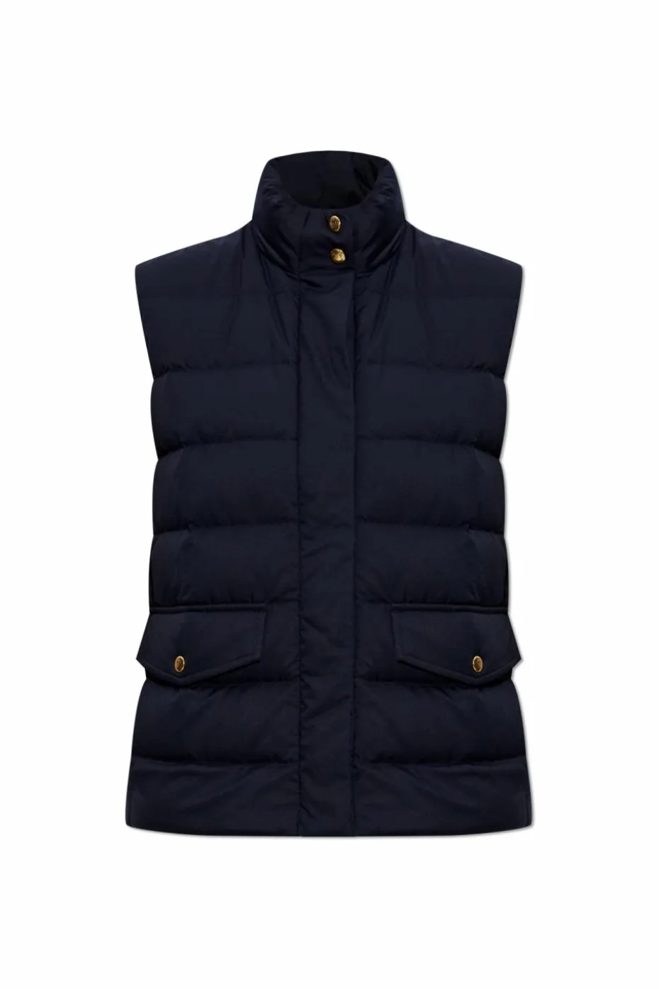 Moncler GRANATOWY Kamizelka puchowa `Besset`