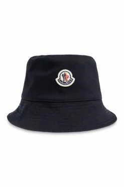 Moncler GRANATOWY Kapelusz z naszywką z logo