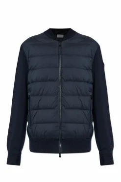 Moncler GRANATOWY Kardigan z pikowanym przodem