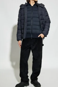 Moncler GRANATOWY Kardigan z pikowanym przodem