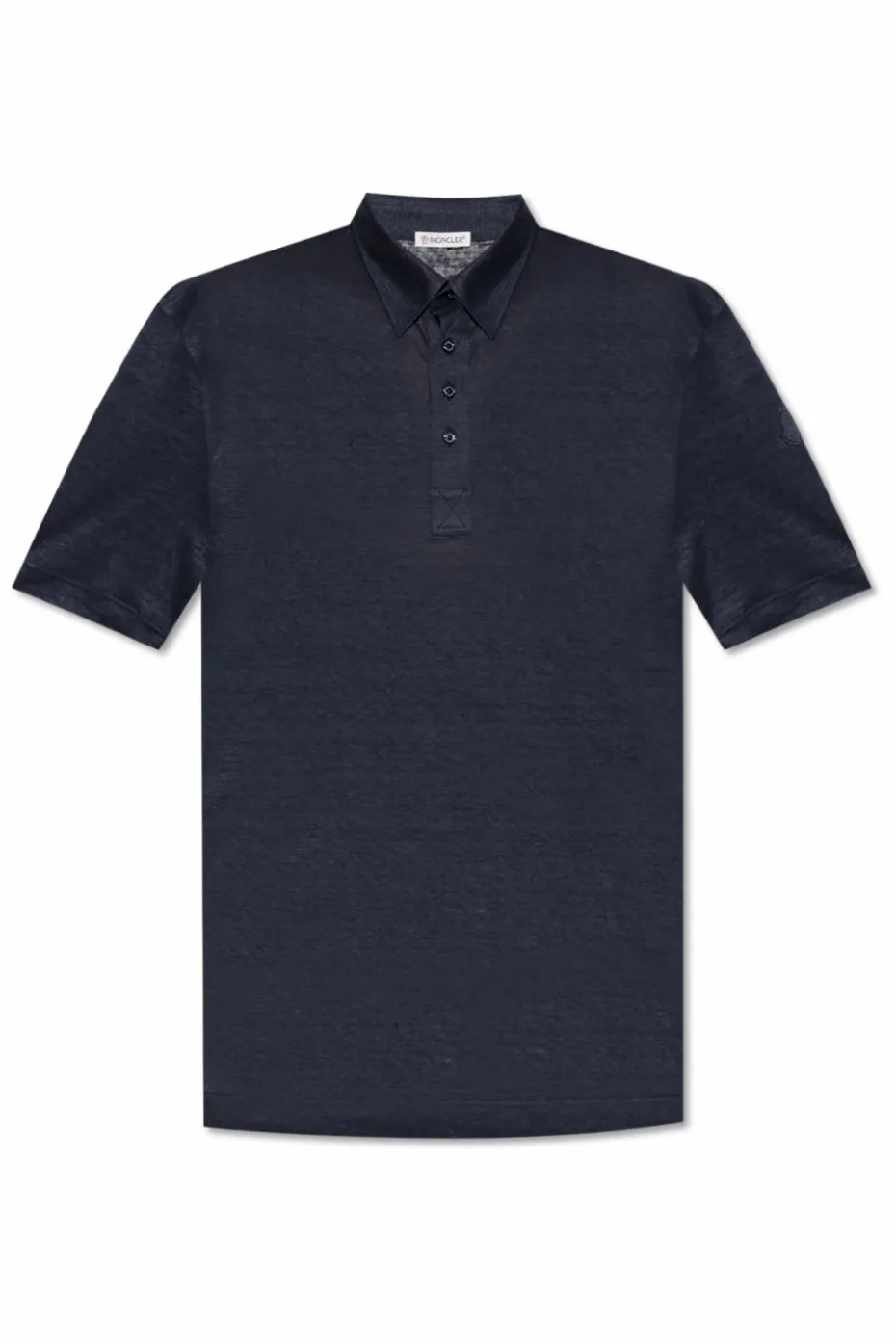 Moncler GRANATOWY Lniane polo