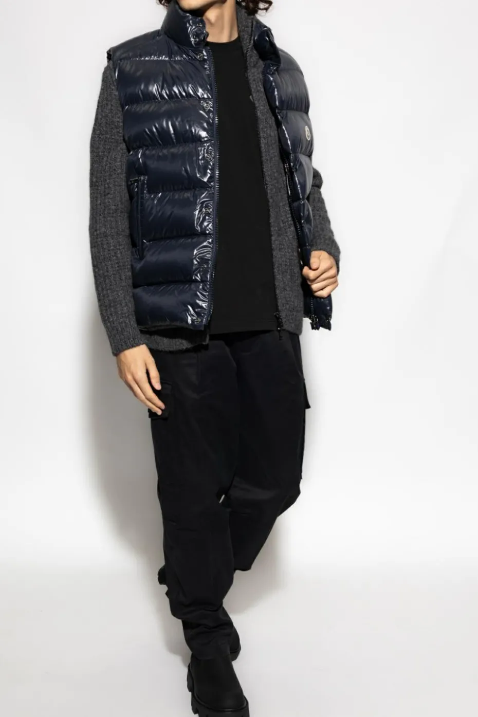 Moncler GRANATOWY Puchowa kamizelka `Tibb`