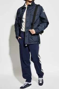 Moncler GRANATOWY Spodnie z lampasami