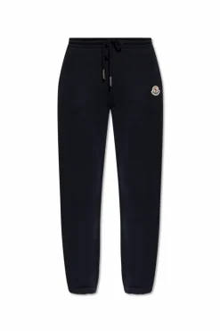 Moncler GRANATOWY Spodnie z logo