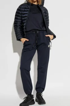 Moncler GRANATOWY Spodnie dresowe z logo