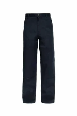 Moncler GRANATOWY Spodnie z logo