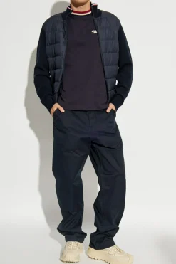 Moncler GRANATOWY Spodnie z logo