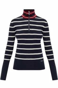 Moncler GRANATOWY Top ze wzorem w pasy