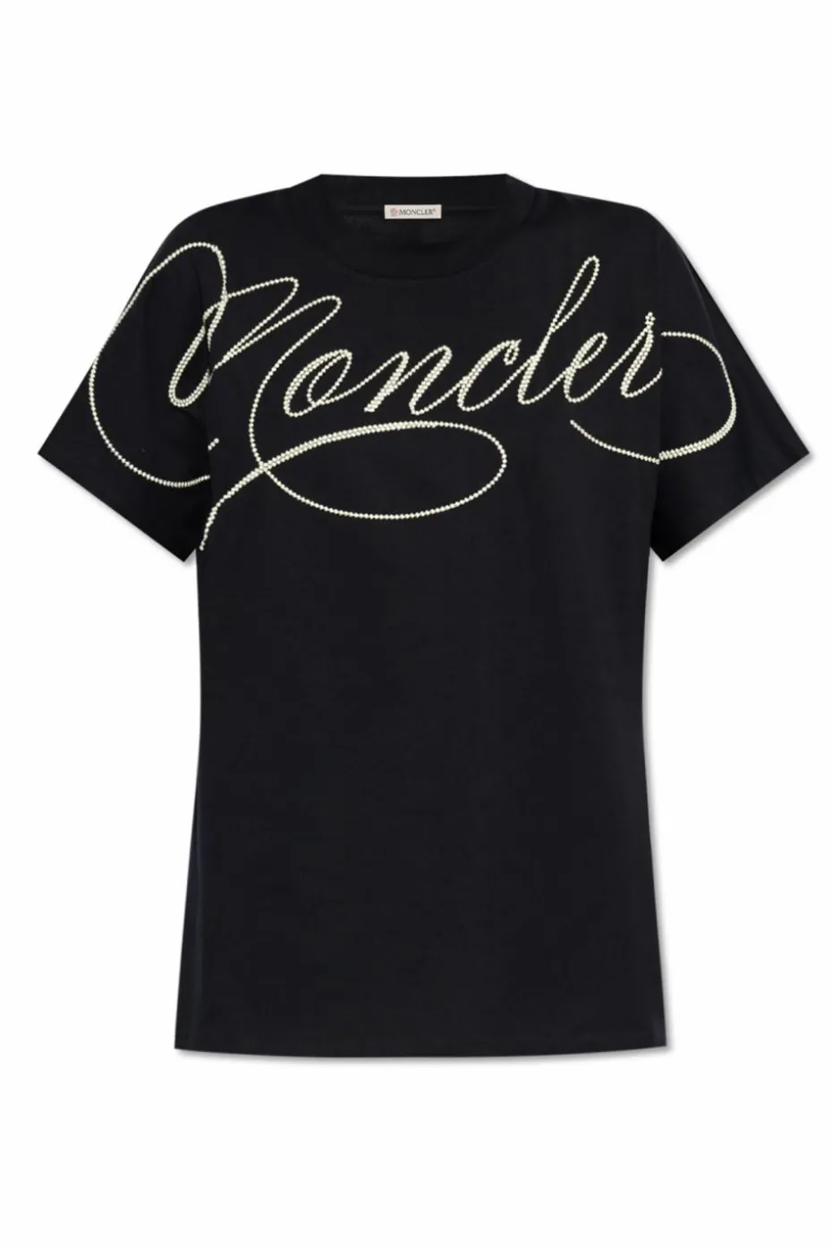 Moncler GRANATOWY T-shirt z wyszytym logo
