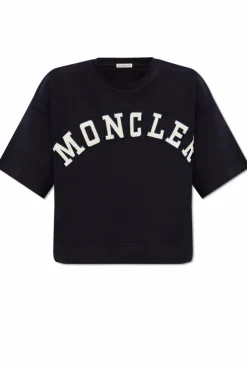 Moncler GRANATOWY T-shirt z logo