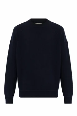 Moncler GRANATOWY Wełniany sweter