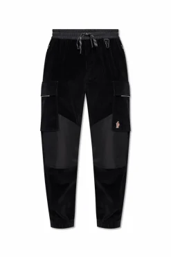 Moncler Grenoble CZARNY Sztruksowe spodnie