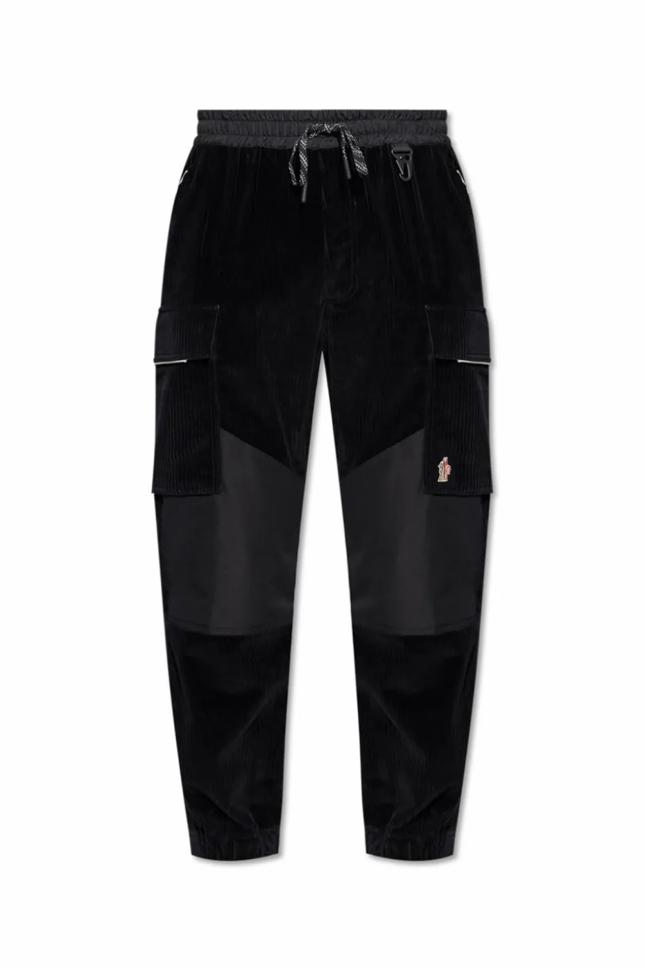 Moncler Grenoble CZARNY Sztruksowe spodnie