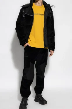 Moncler Grenoble CZARNY Sztruksowe spodnie