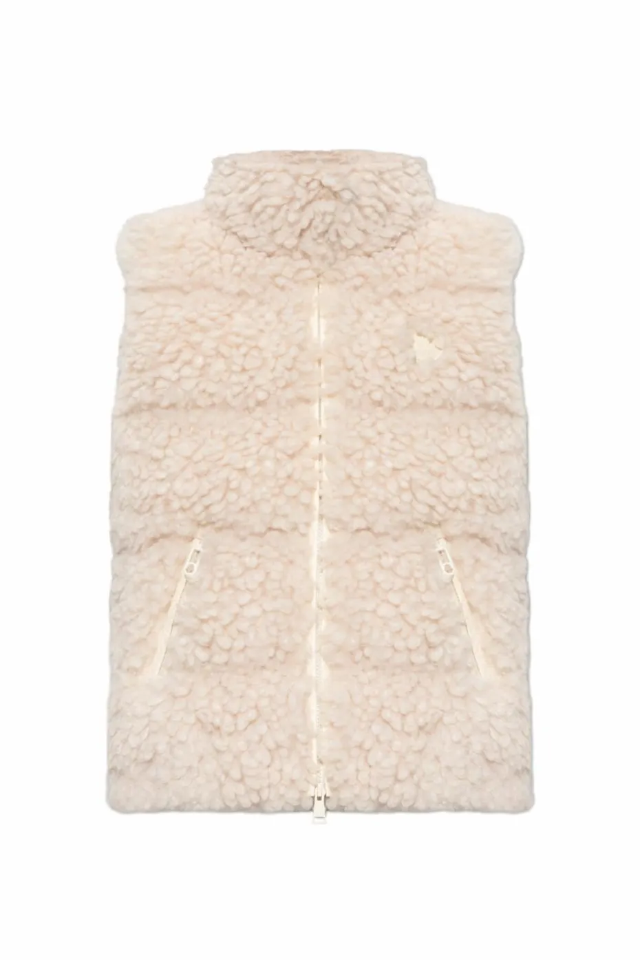 Moncler kremowy Kamizelka ze sztucznego futra