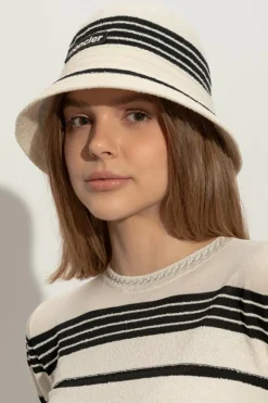 Moncler kremowy Kapelusz z logo