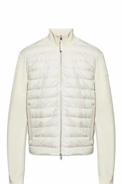 Moncler kremowy Kardigan z puchową wstawką