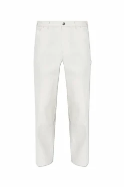 Moncler kremowy Spodnie z logo