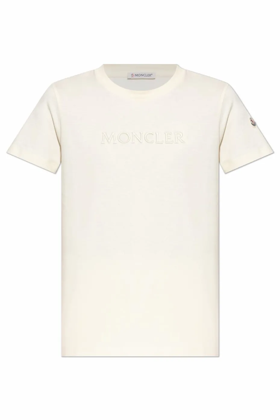 Moncler kremowy T-shirt z logo