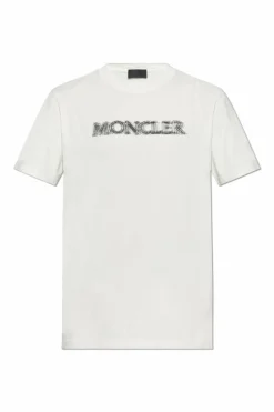 Moncler kremowy T-shirt z logo