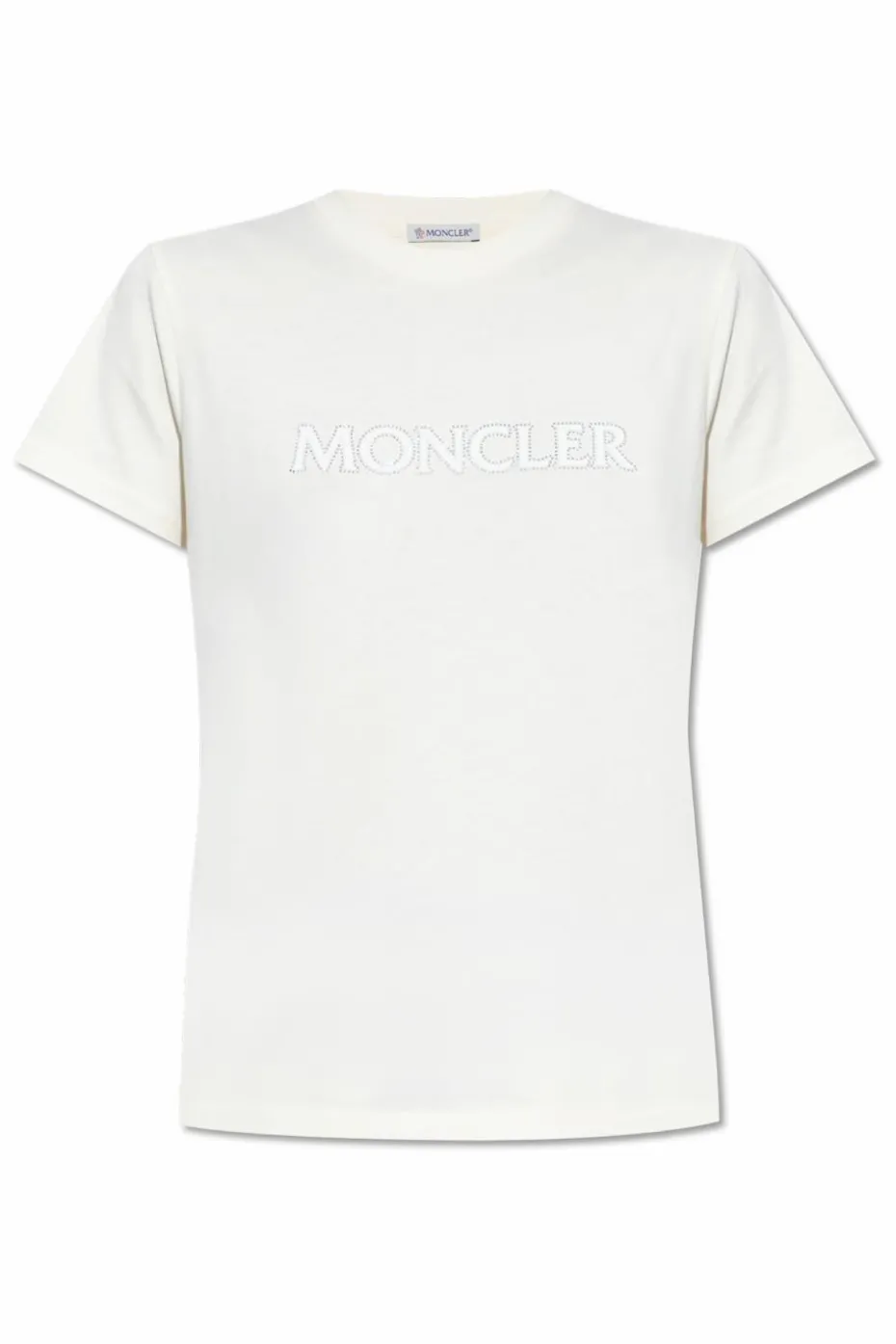 Moncler kremowy T-shirt z logo