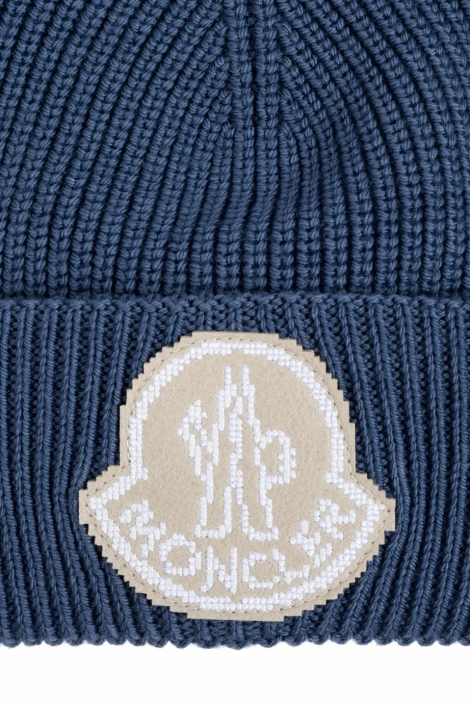 Moncler NIEBIESKI Czapka z naszywką z logo
