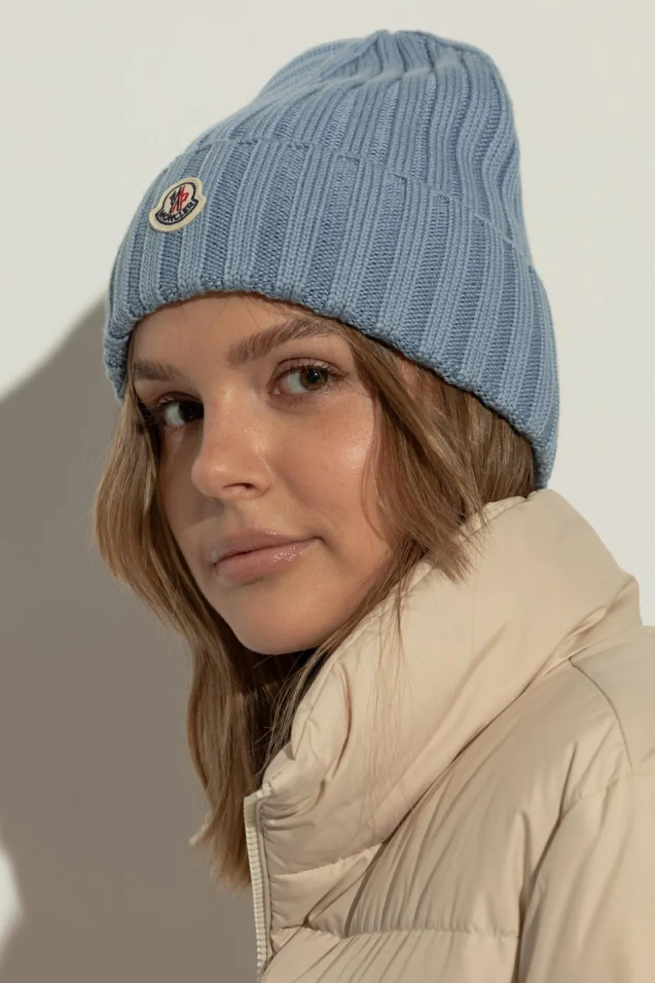 Moncler NIEBIESKI Wełniana czapka