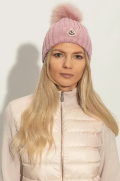 Moncler RÓŻOWY Czapka z pomponem