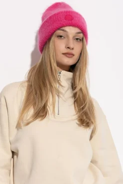 Moncler RÓŻOWY Moherowa czapka