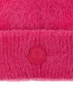 Moncler RÓŻOWY Moherowa czapka