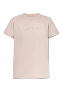 Moncler RÓŻOWY T-shirt z logo