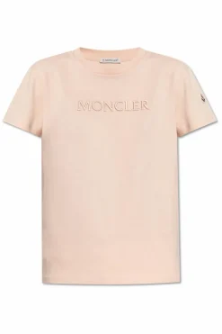 Moncler RÓŻOWY T-shirt z logo