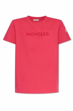 Moncler RÓŻOWY T-shirt z logo