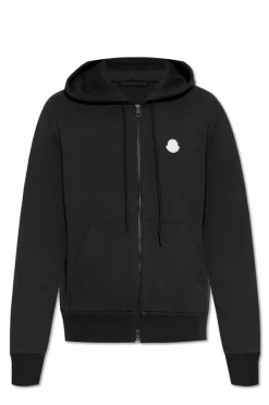 Moncler SZARY Bawełniana bluza z kapturem