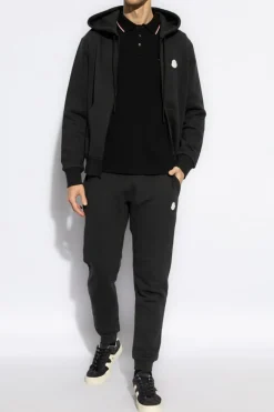 Moncler SZARY Bawełniana bluza z kapturem