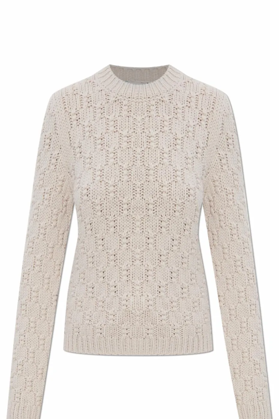 Moncler SZARY Sweter o dekoracyjnym splocie