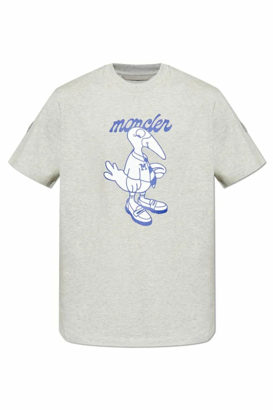 Moncler SZARY T-shirt z logo