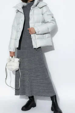 Moncler SZARY Wełniana sukienka