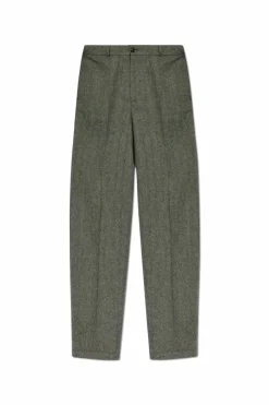 Moncler SZARY Wełniane spodnie