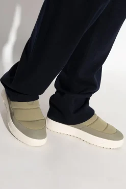 Moncler ZIELONY Buty sportowe z naszywką z logo