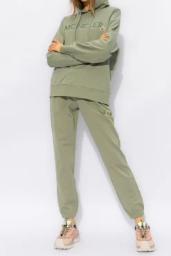 Moncler ZIELONY Spodnie dresowe z logo