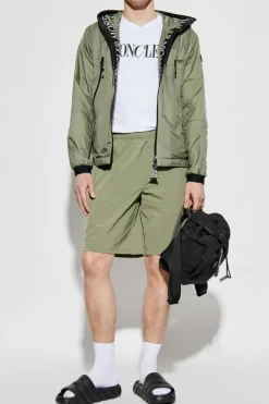 Moncler ZIELONY Szorty z naszywką z logo