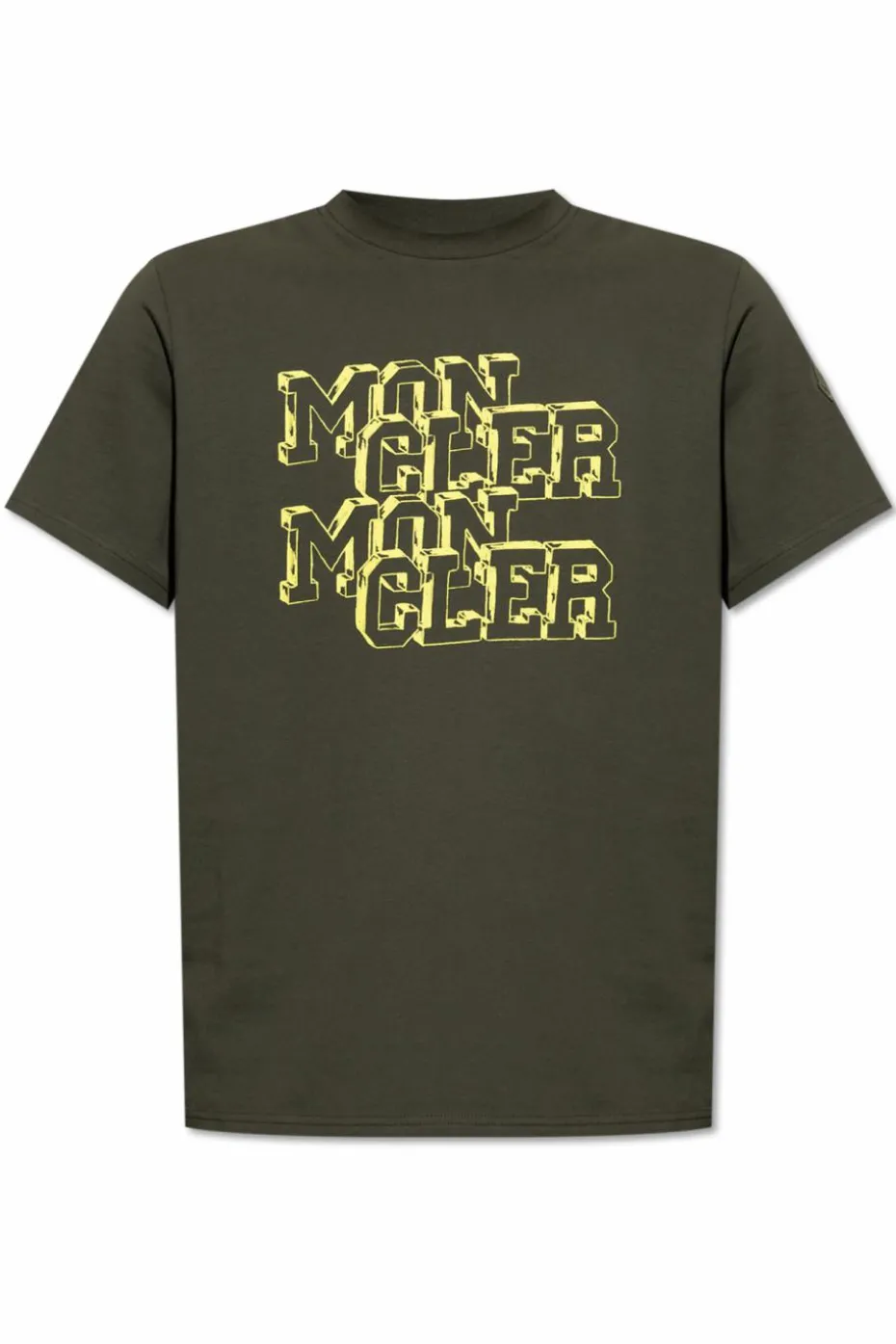 Moncler ZIELONY T-shirt z logo