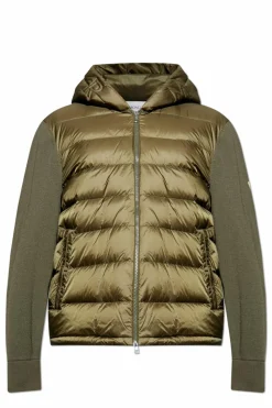 Moncler ZIELONY Wełniany kardigan